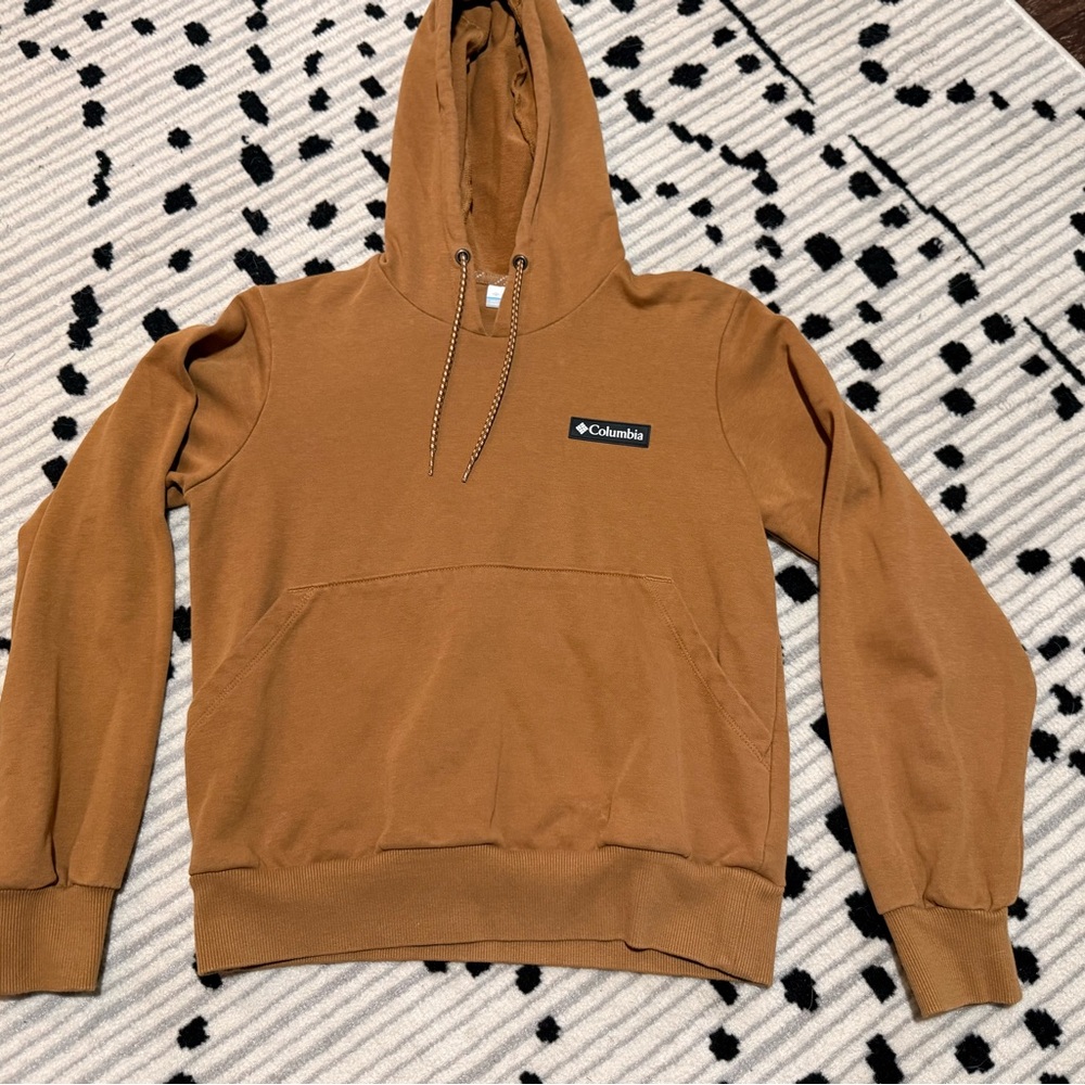 Columbia XS Camel Pullover Hoodie Logo Kangaroo Pocket